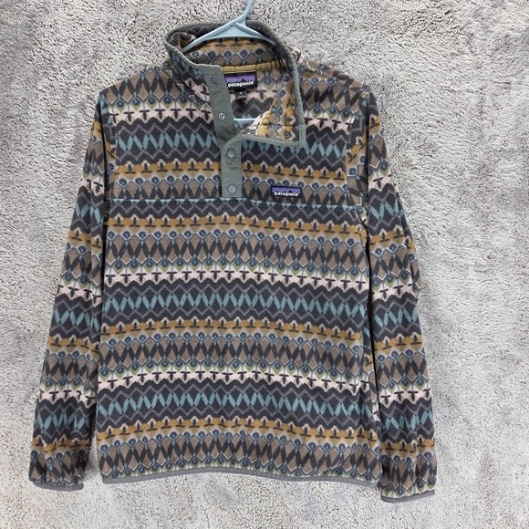 Patagonia Tops - Patagonia Jacket Womens Medium Micro D 1/2 Zip Fleece Pullover Snap Button